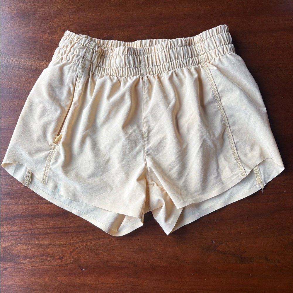 Athleta High Waist Light Yellow Shorts